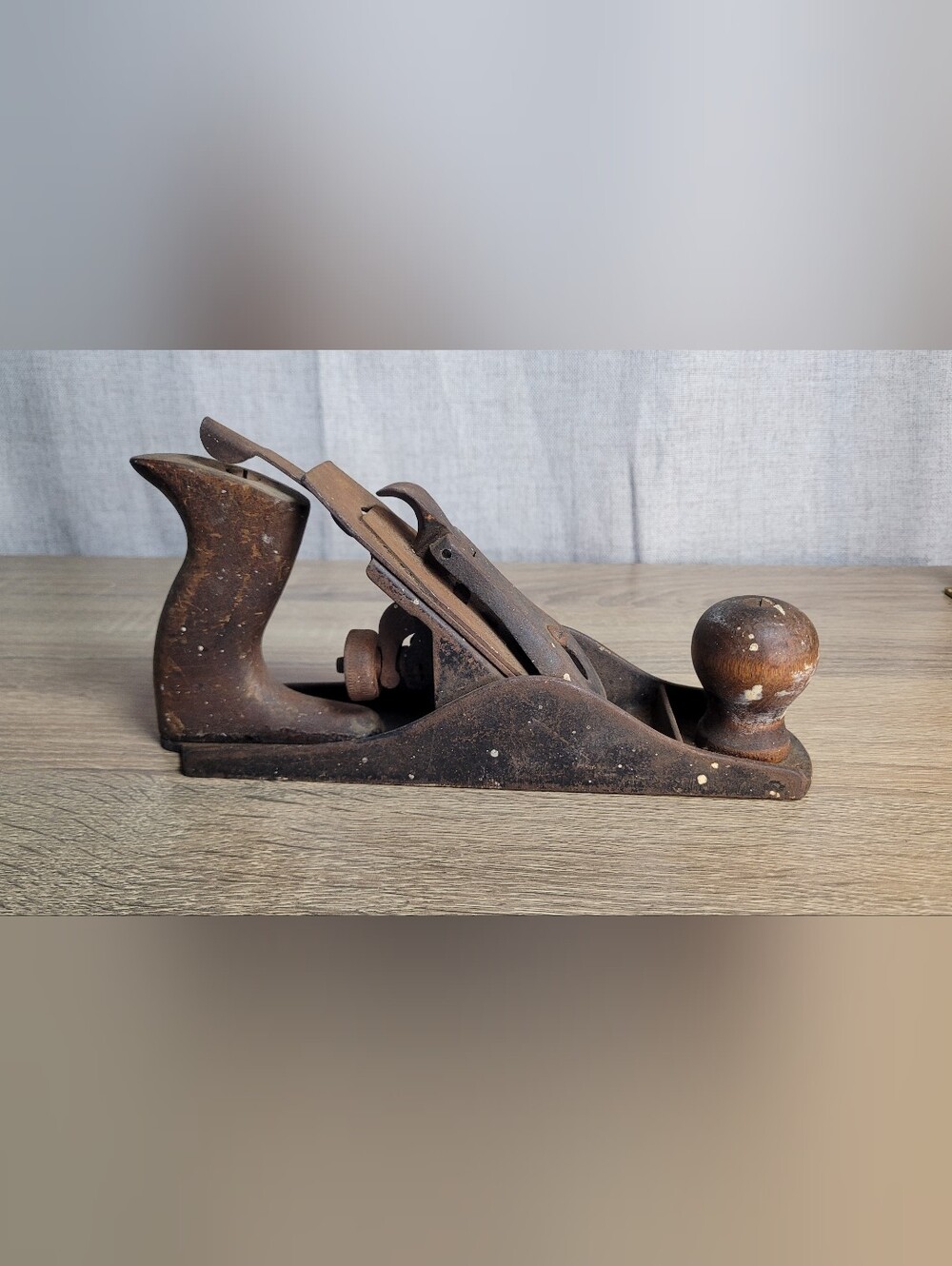 Antique Classic Wood and Metal Hand Plane in Brown For Decor Or Restoration